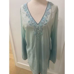 Beaded tunic or swim cover up Sz Small/Med